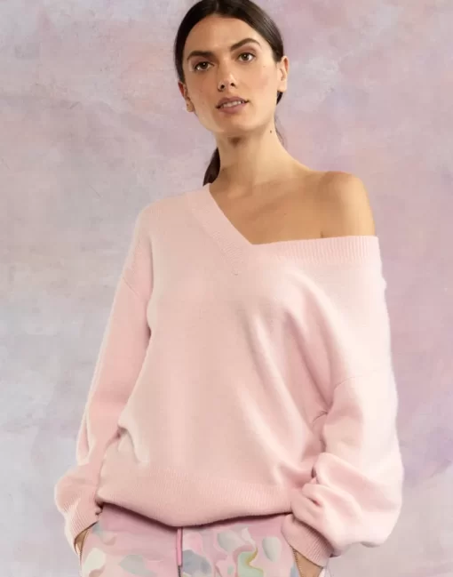 Best Cynthia Rowley Talia V-Neck Sweater Pink