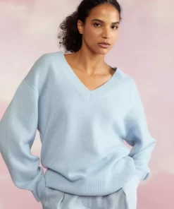 Flash Sale Cynthia Rowley Talia V-Neck Sweater Blue