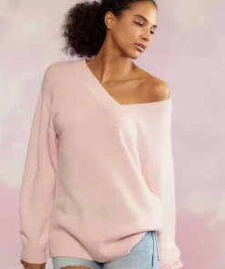 Best Cynthia Rowley Talia V-Neck Sweater Pink