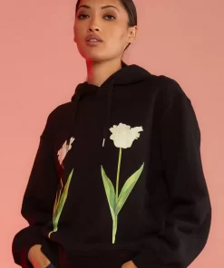 Online Cynthia Rowley Tulip Hoodie Blkwt