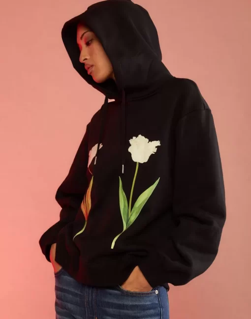 Online Cynthia Rowley Tulip Hoodie Blkwt