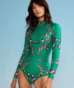 Clearance Cynthia Rowley Vine Floral High Cut Wetsuit Grvflo