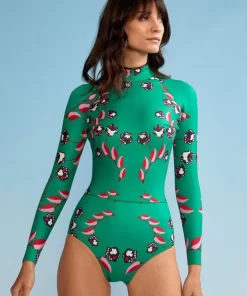 Clearance Cynthia Rowley Vine Floral High Cut Wetsuit Grvflo