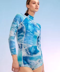 Shop Cynthia Rowley Watercamo Wetsuit Blue Rainbow