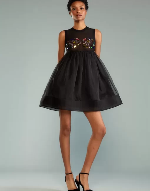 Clearance Cynthia Rowley Who'S That Girl Gem Dress Black