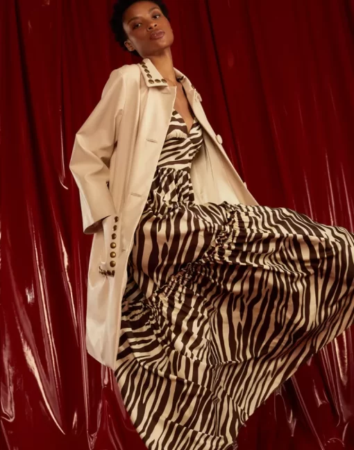 Online Cynthia Rowley Wild Side Silk Dress Zebra