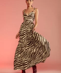 Online Cynthia Rowley Wild Side Silk Dress Zebra